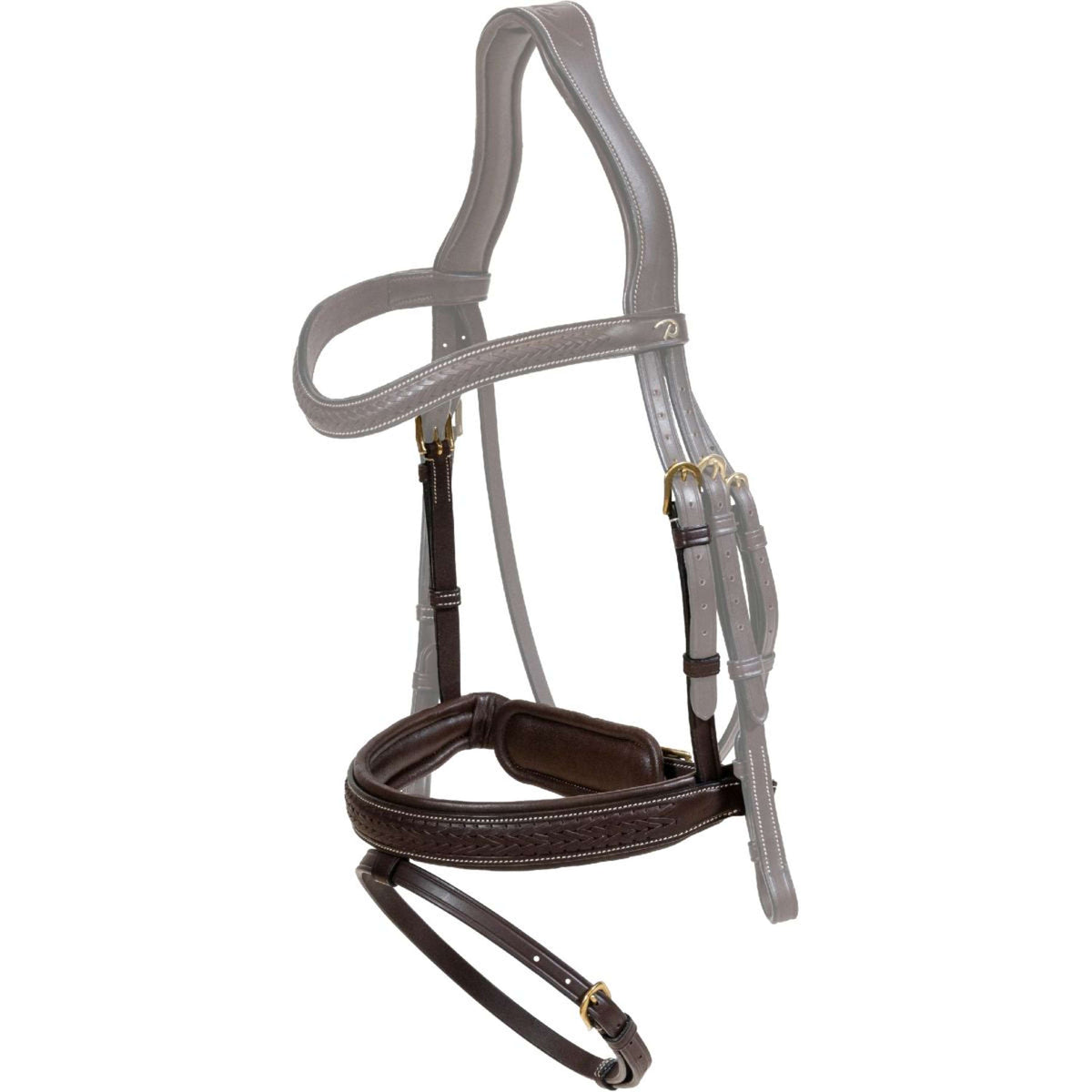 Dyon Neusriem Pull-Back Gevlochten Bruin