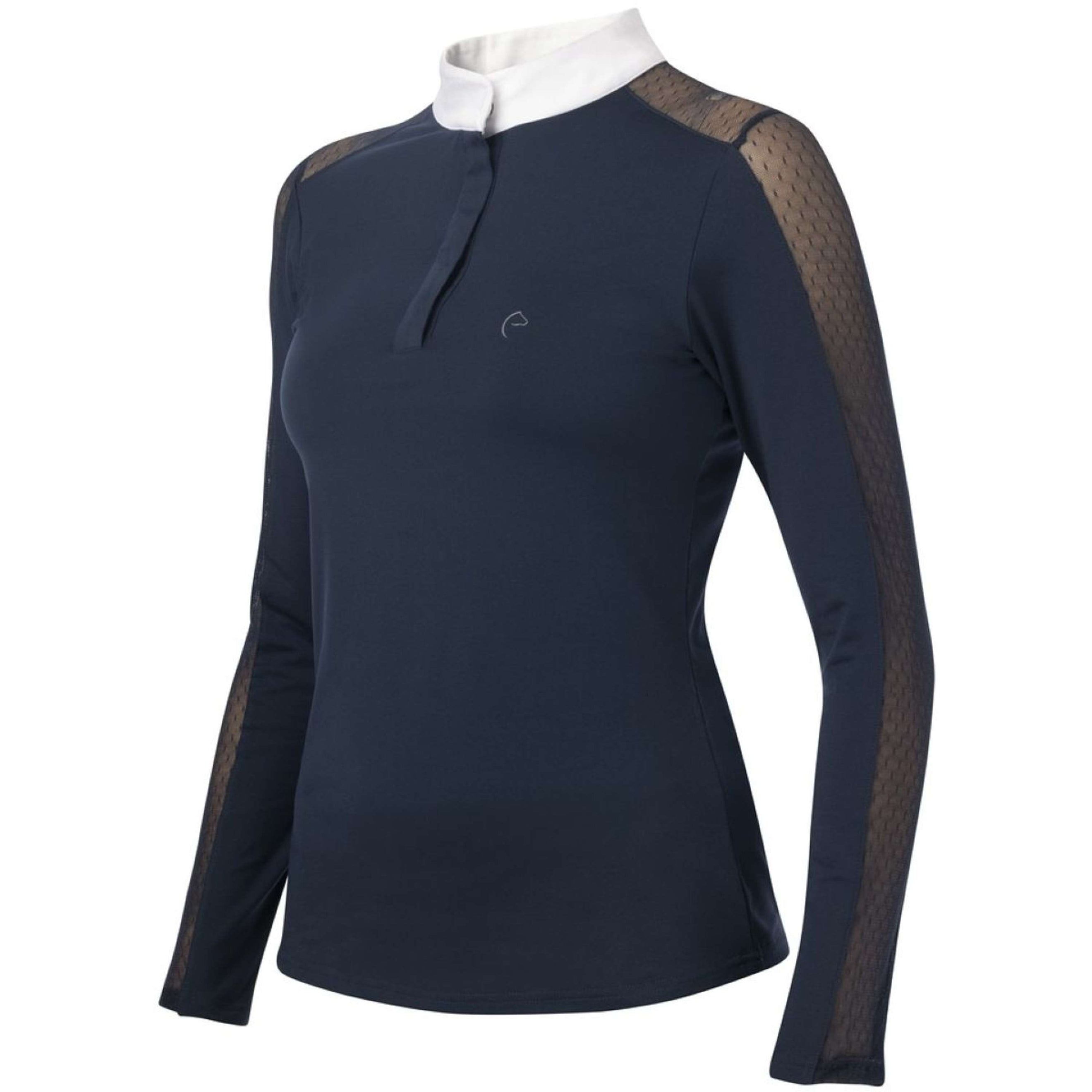 EQUITHÈME Wedstrijdshirt Pekin Lange Mouwen Marineblauw EQUITHÈME Wedstrijdshirt Pekin Lange Mouwen Marineblauw