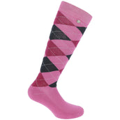 EQUITHÈME Sokken Argyle Roze/Bordeaux