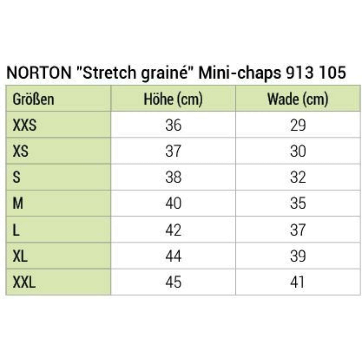 Norton Minichaps Stretch Grain Zwart