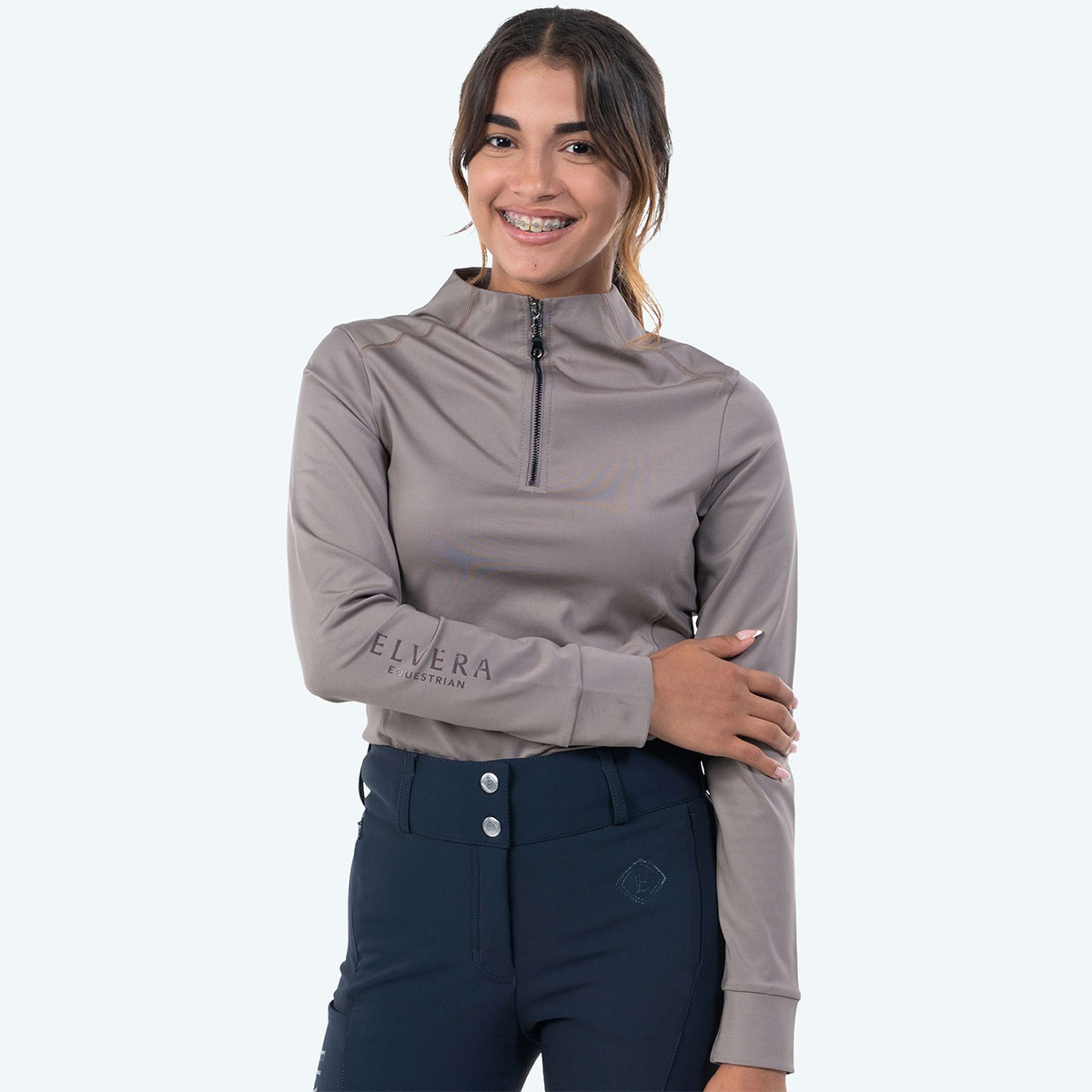 Elvera Equestrian Trainingsshirt EEMexa Lange Mouw Walnuss