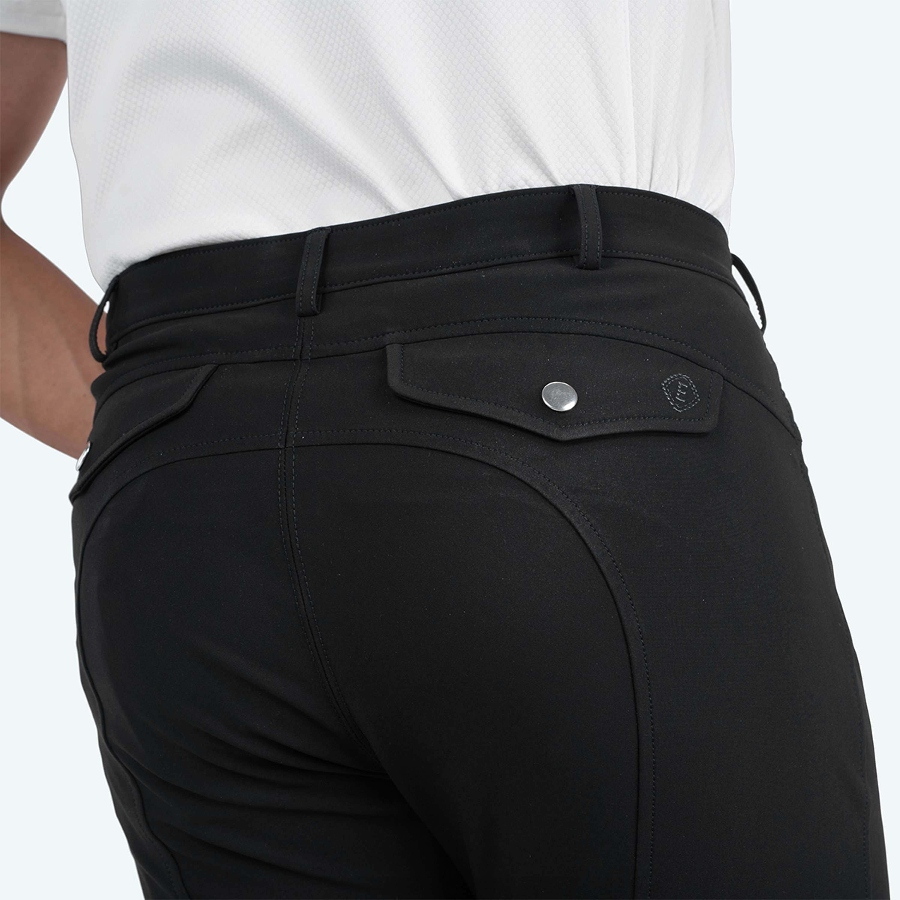 Elvera Equestrian Rijbroek Dual Core Pro Half Seat Heren Zwart