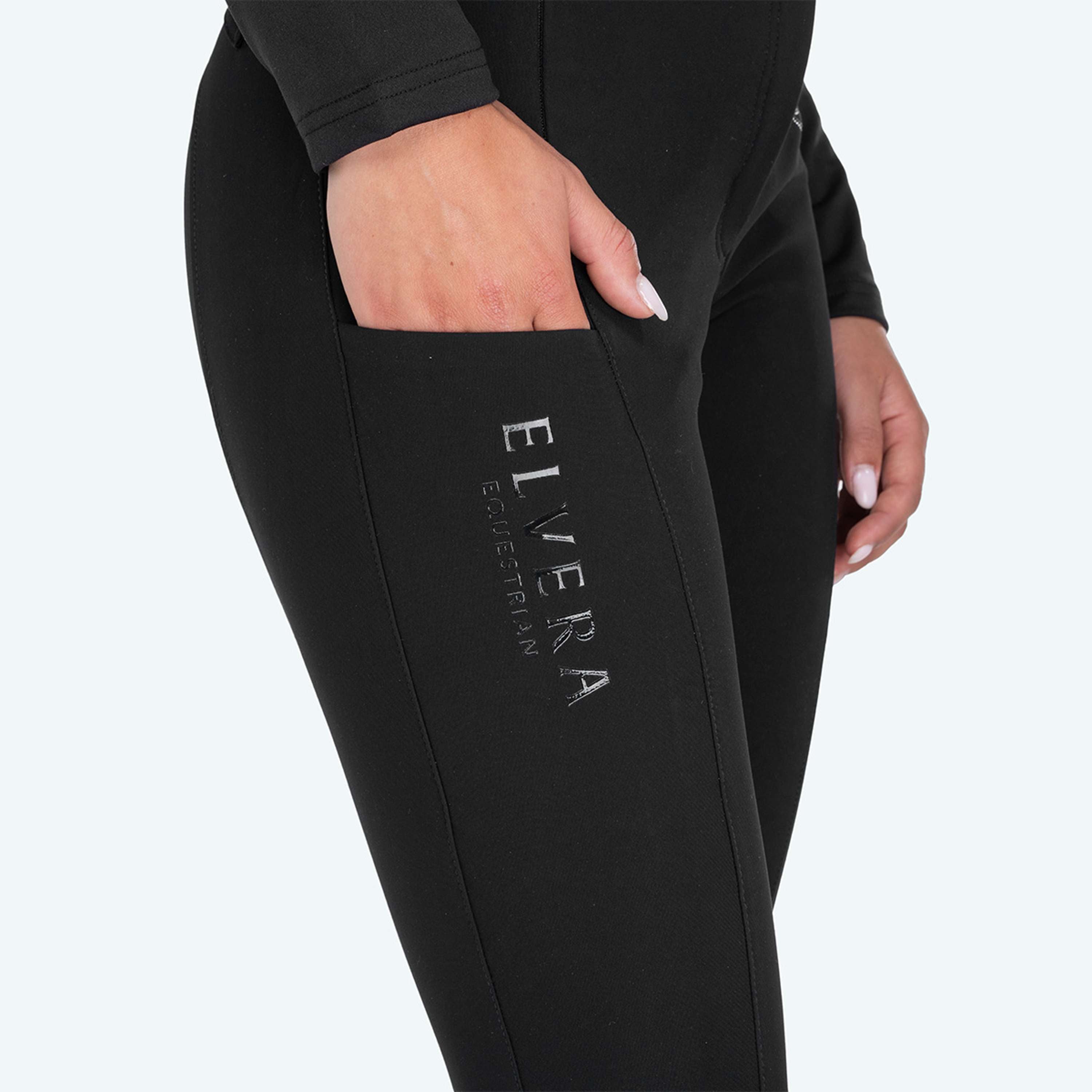 Elvera Equestrian Rijbroek Dual Core Pro Half Seat Zwart