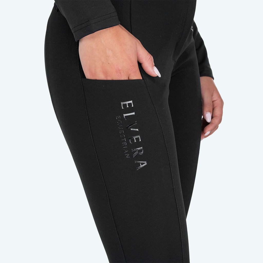 Elvera Equestrian Rijbroek Dual Core Pro Half Seat Zwart