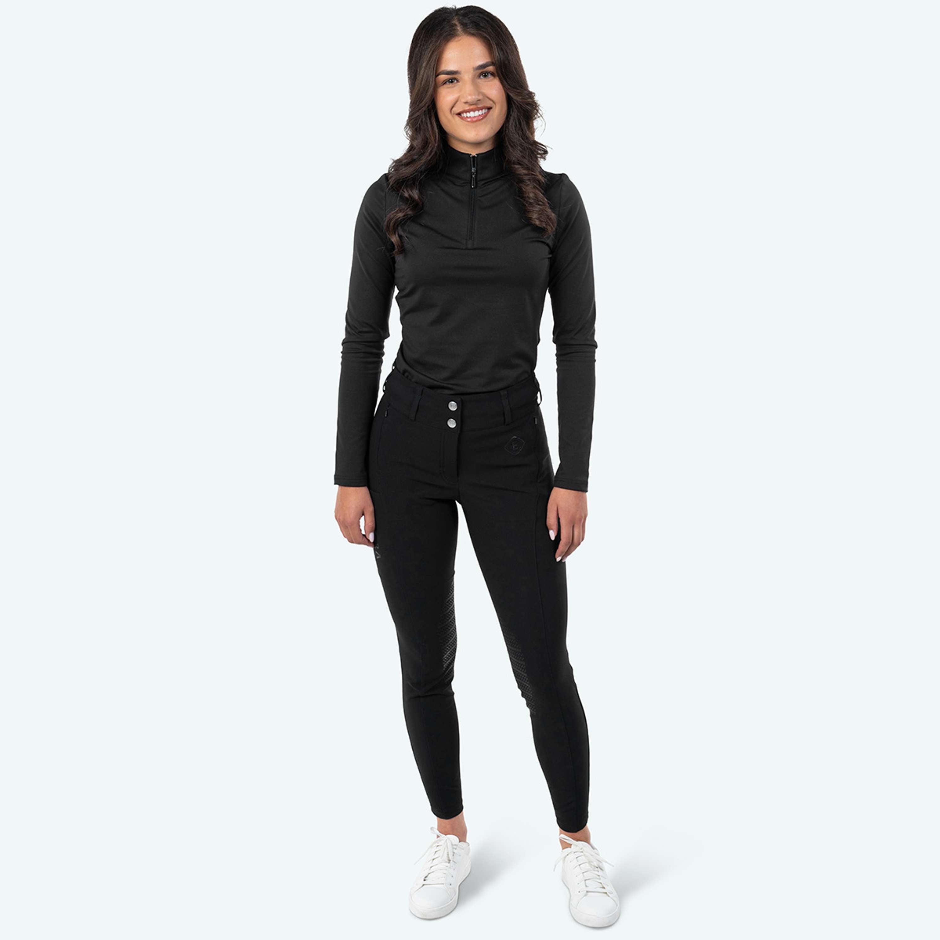 Elvera Equestrian Rijbroek Dual Core Pro Half Seat Zwart