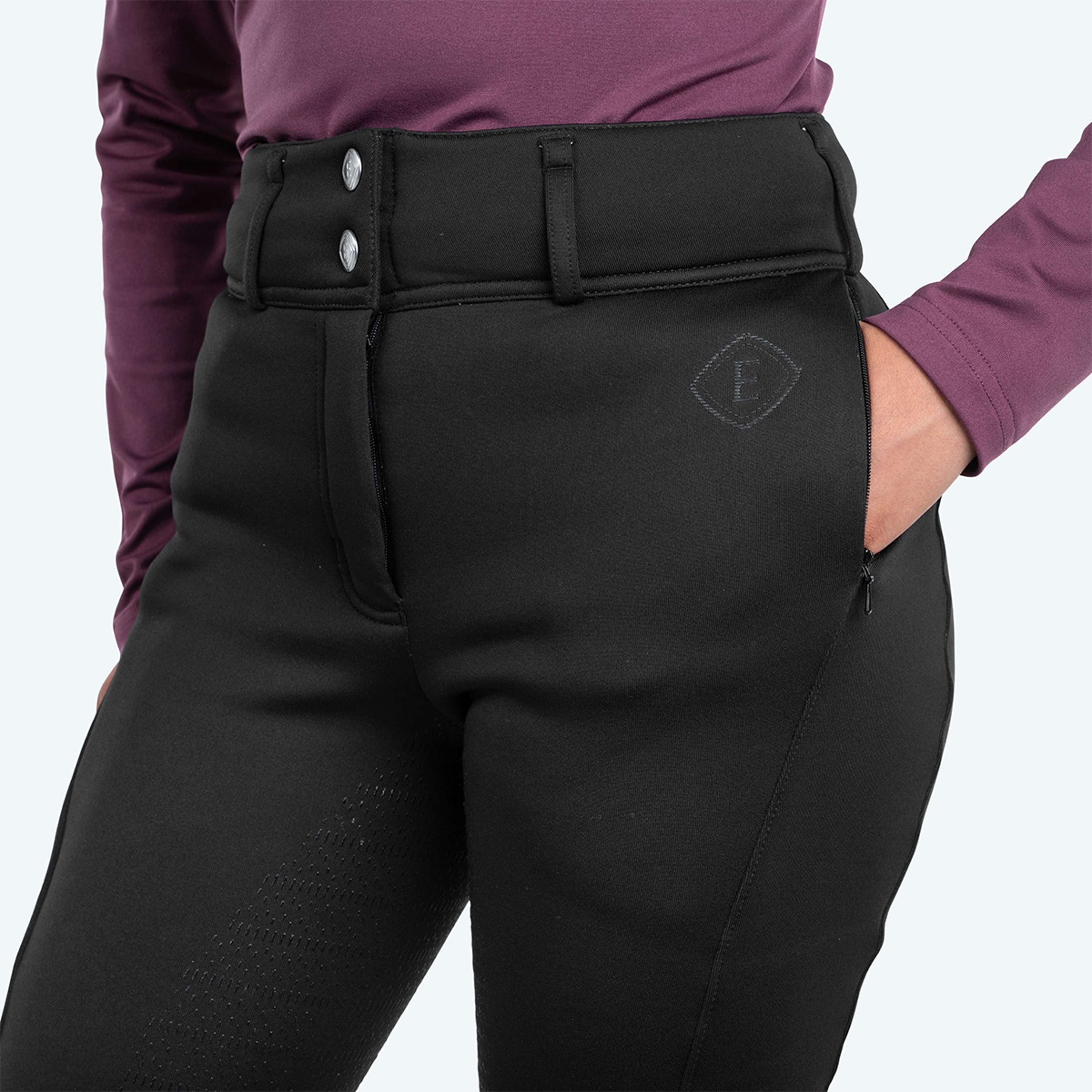 Elvera Equestrian Rijbroek Teddy Winter Pro Zwart
