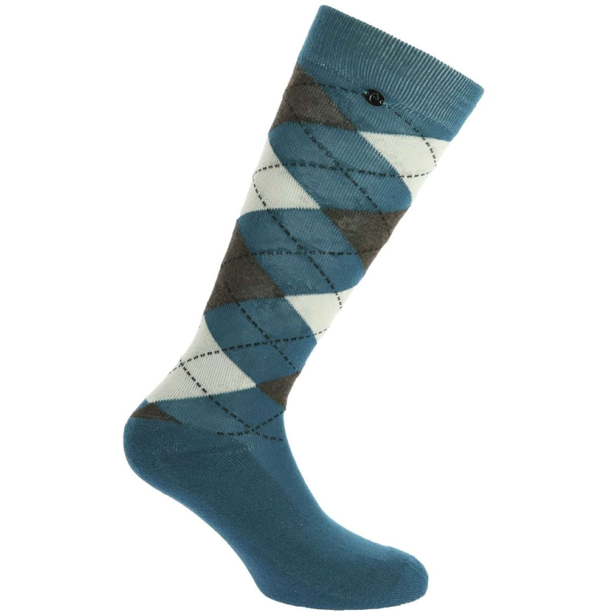 EQUITHÈME Sokken Argyle Ecru/Blauw