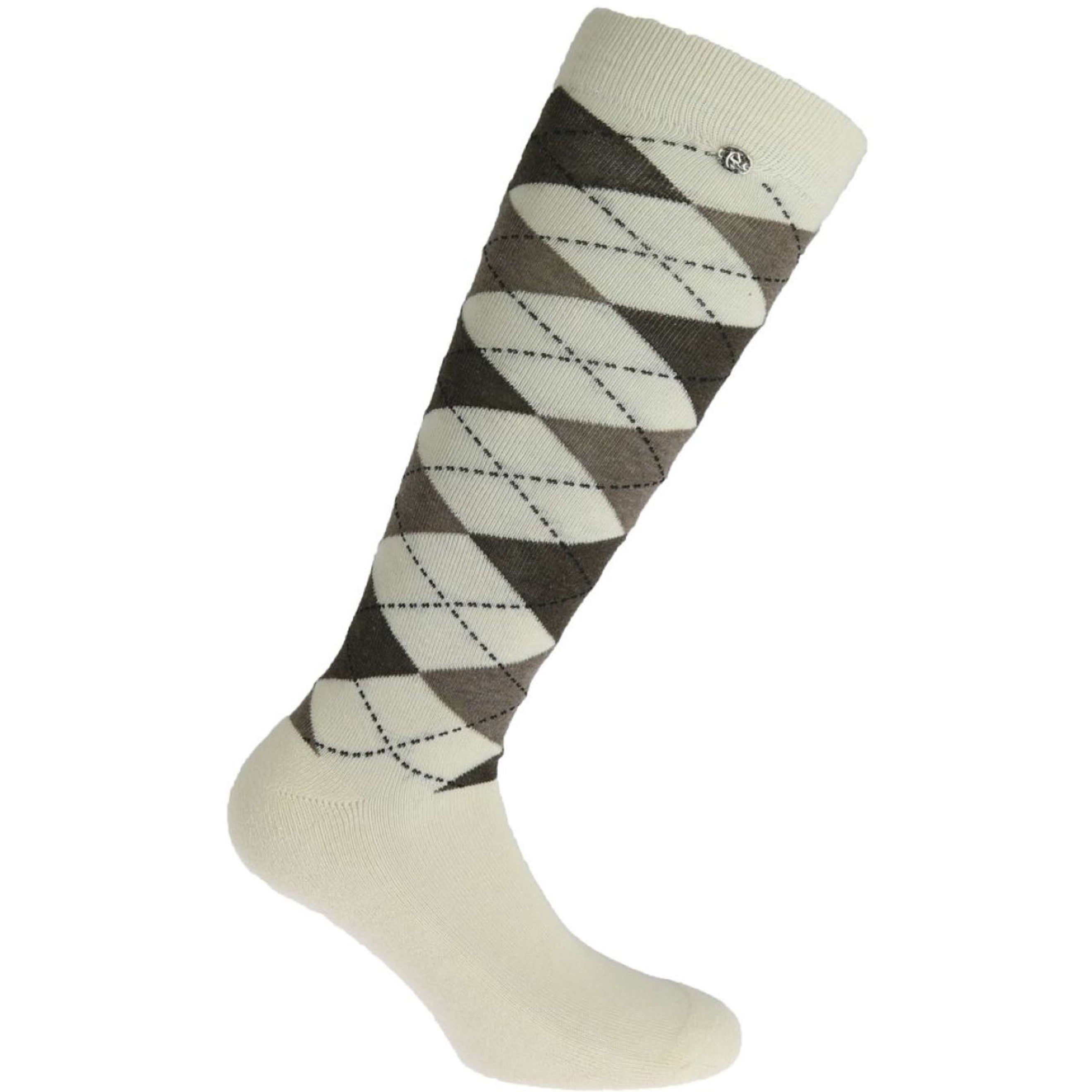 EQUITHÈME Sokken Argyle Ecru/Taupe EQUITHÈME Sokken Argyle Ecru/Taupe