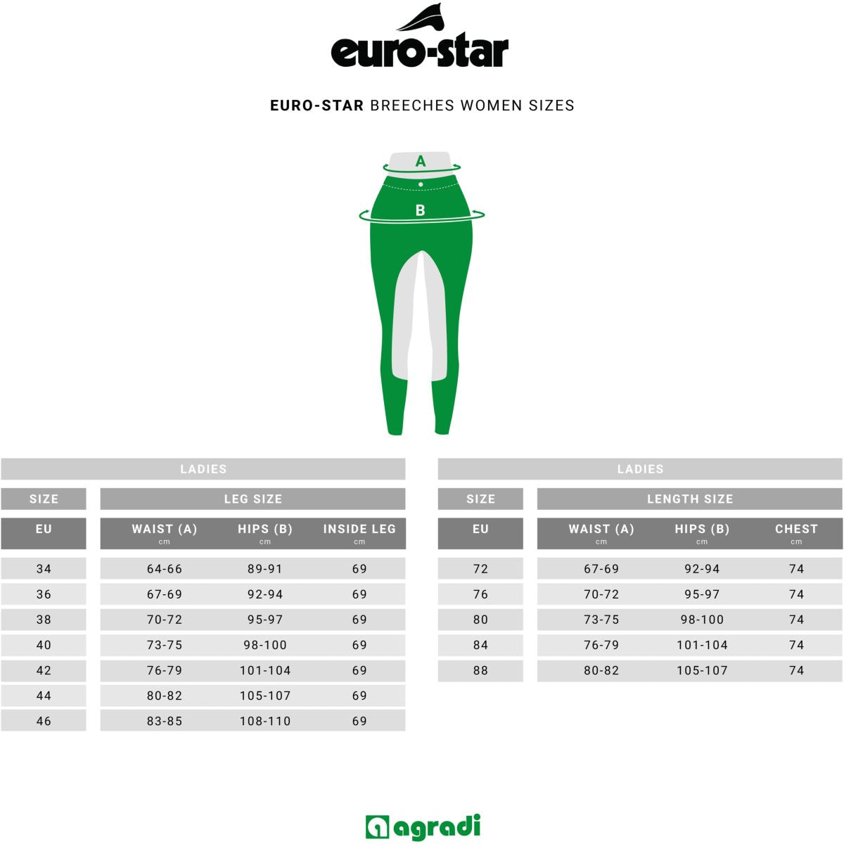 Euro-Star Rijbroek Arielle Full Grip Mocca