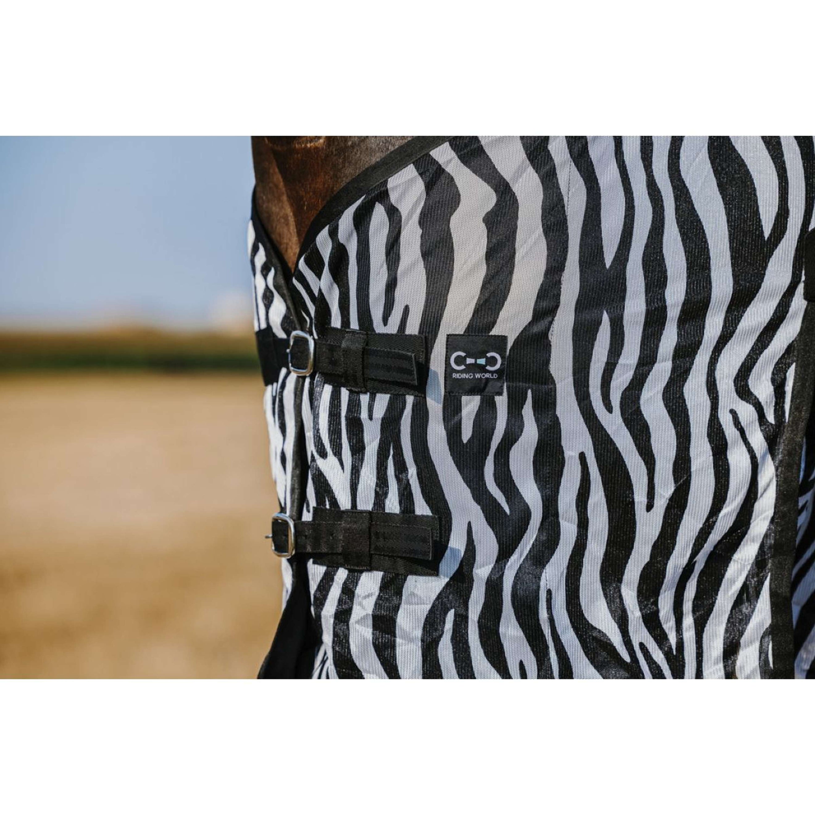 Riding World Vliegendeken Belly Mesh Zebra Riding World Vliegendeken Belly Mesh Zebra