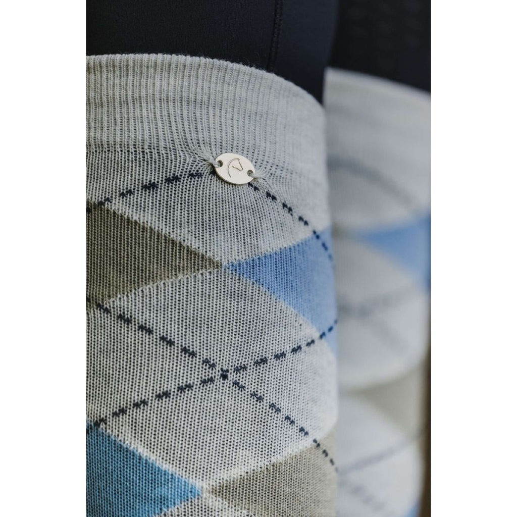 EQUITHÈME Sokken Argyle Lichtgrijs/Hemelsblauw