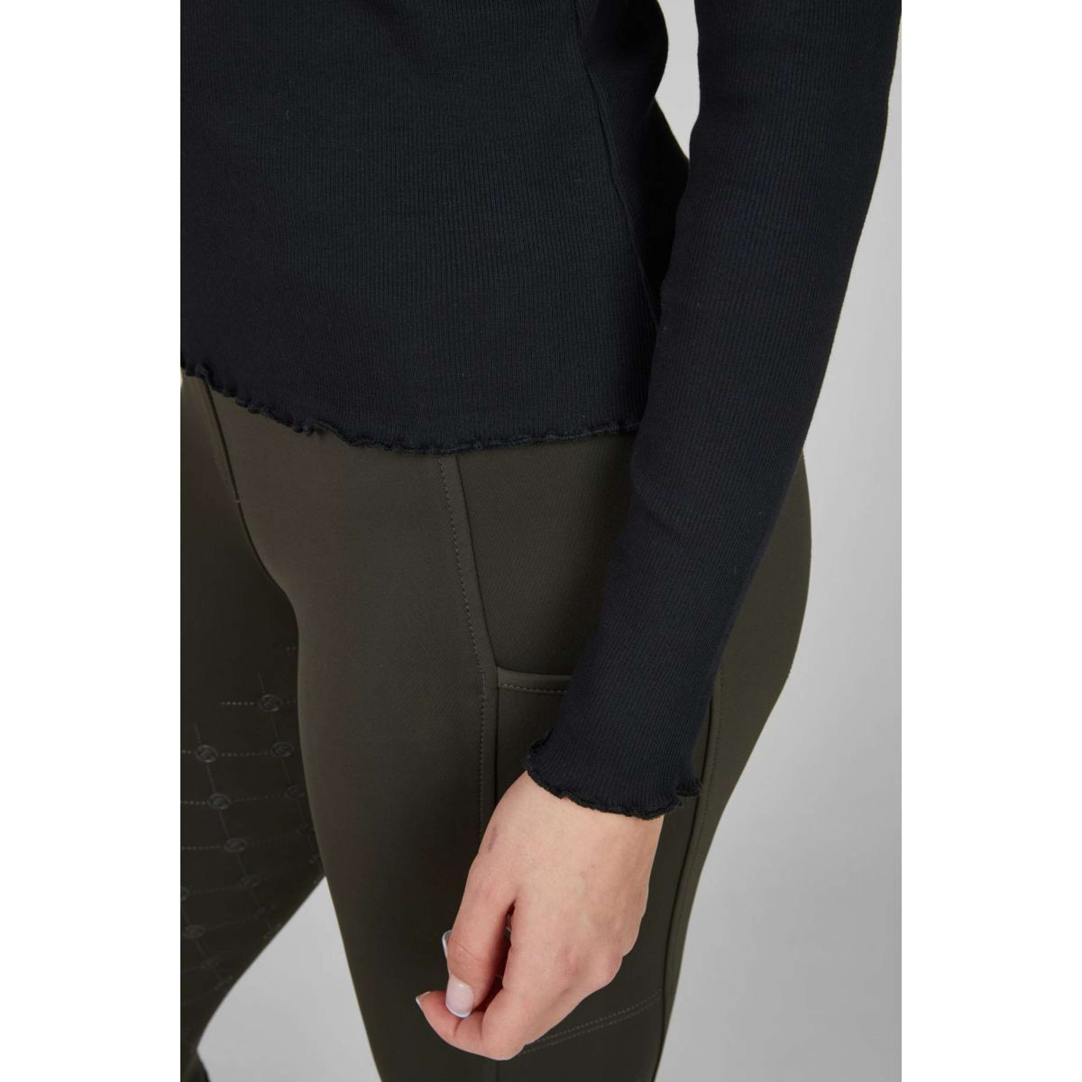 Eskadron T-Shirt Dynamics Turtleneck Rib Lange Mouwen Zwart