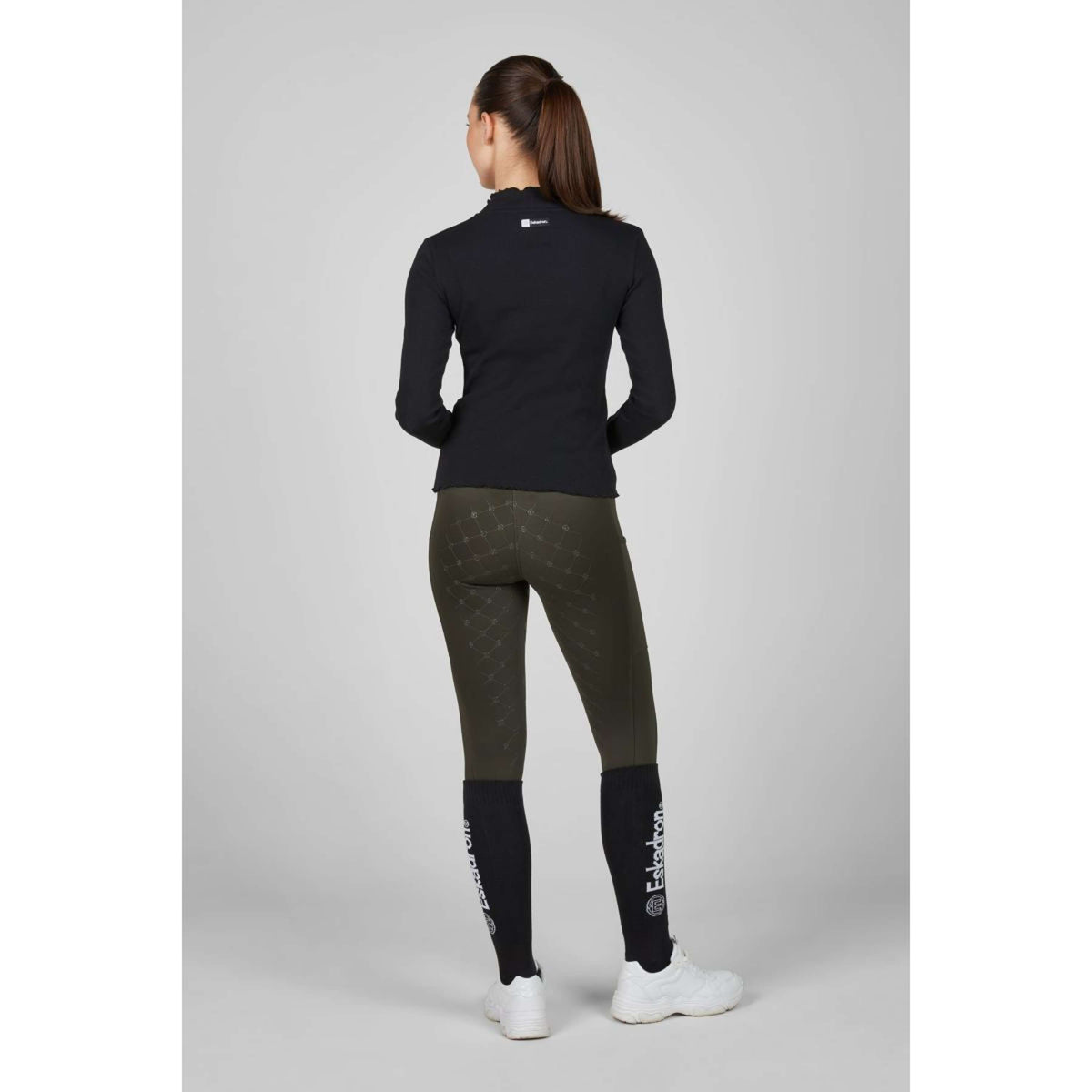 Eskadron T-Shirt Dynamics Turtleneck Rib Lange Mouwen Zwart