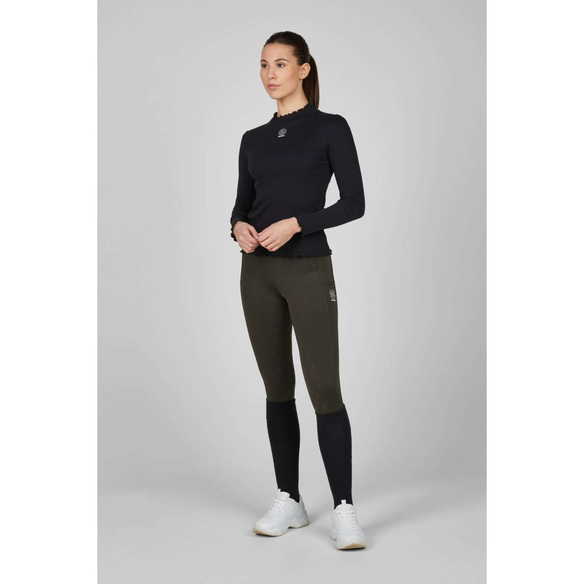 Eskadron T-Shirt Dynamics Turtleneck Rib Lange Mouwen Zwart
