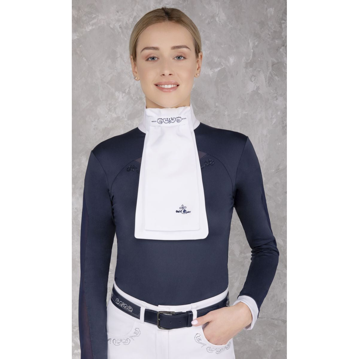 Fair Play Plastron Andrea Chic Wit/Navy