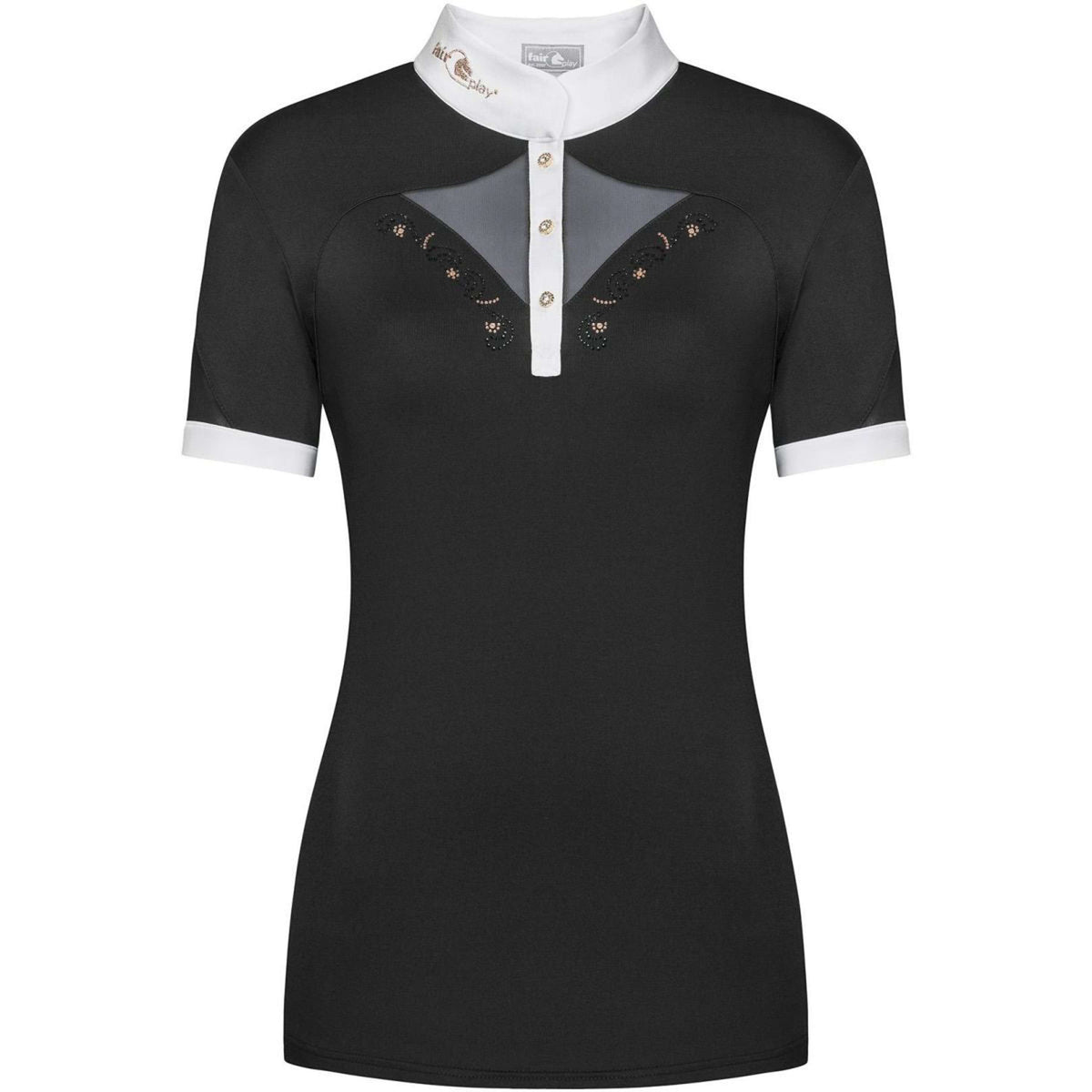 Fair Play Wedstrijdshirt Cathrine Rosegold Korte Mouw Zwart/Wit