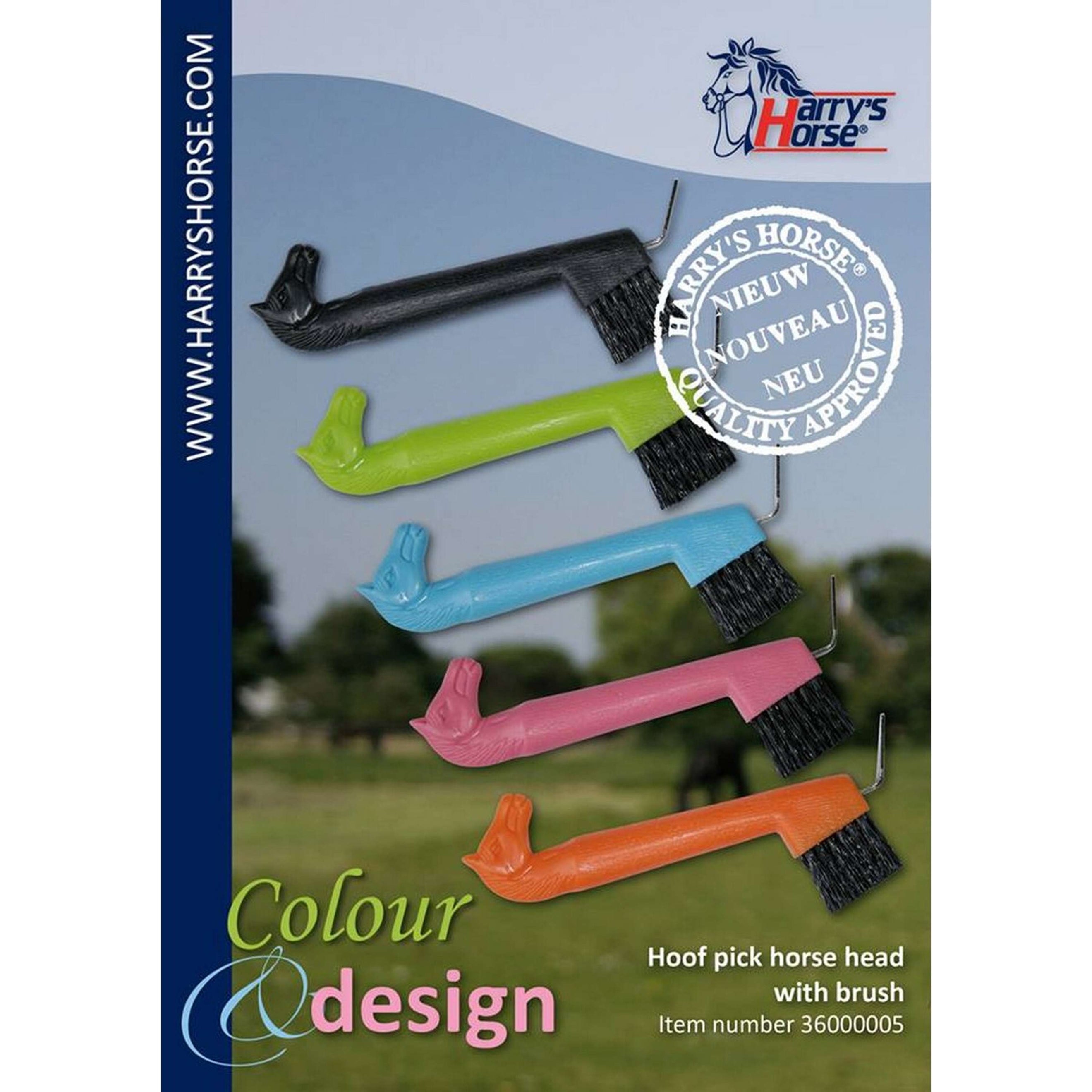 Harry's Horse Hoevenkrabber en Borstel Paardenhoofd Zwart Harry's Horse Hoevenkrabber en Borstel Paardenhoofd Zwart