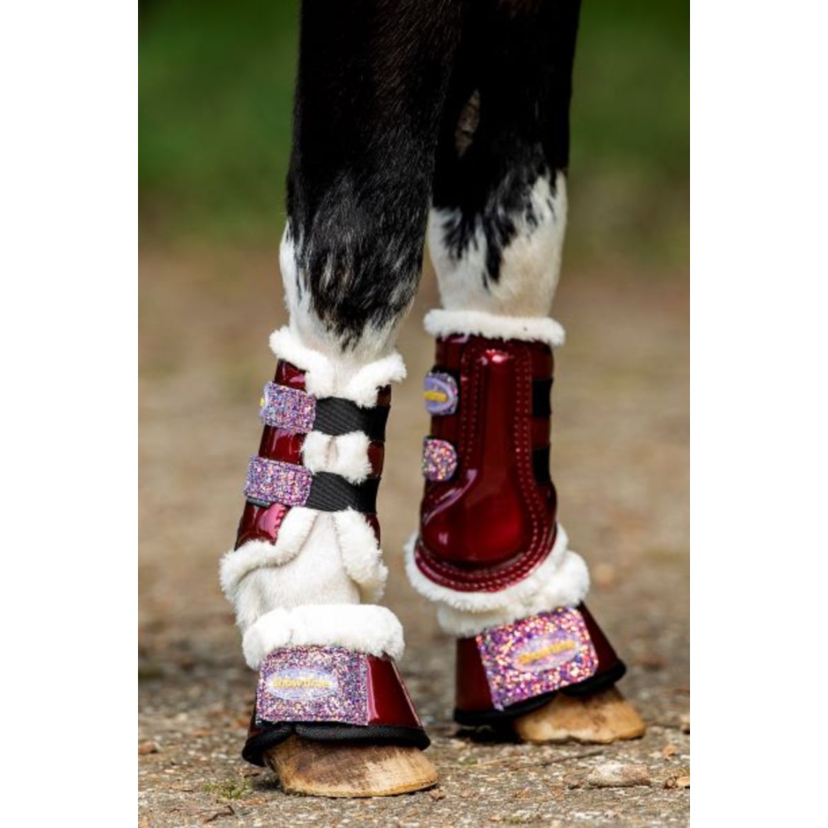 HB Showtime Beenbeschermers Gold Rush Glitter Little Sizes Burgundy