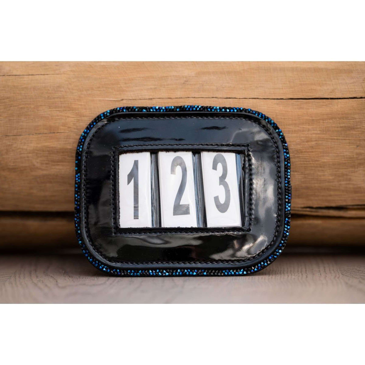 HB Startnummer Shine met Glitter Zwart/Navy Glitter