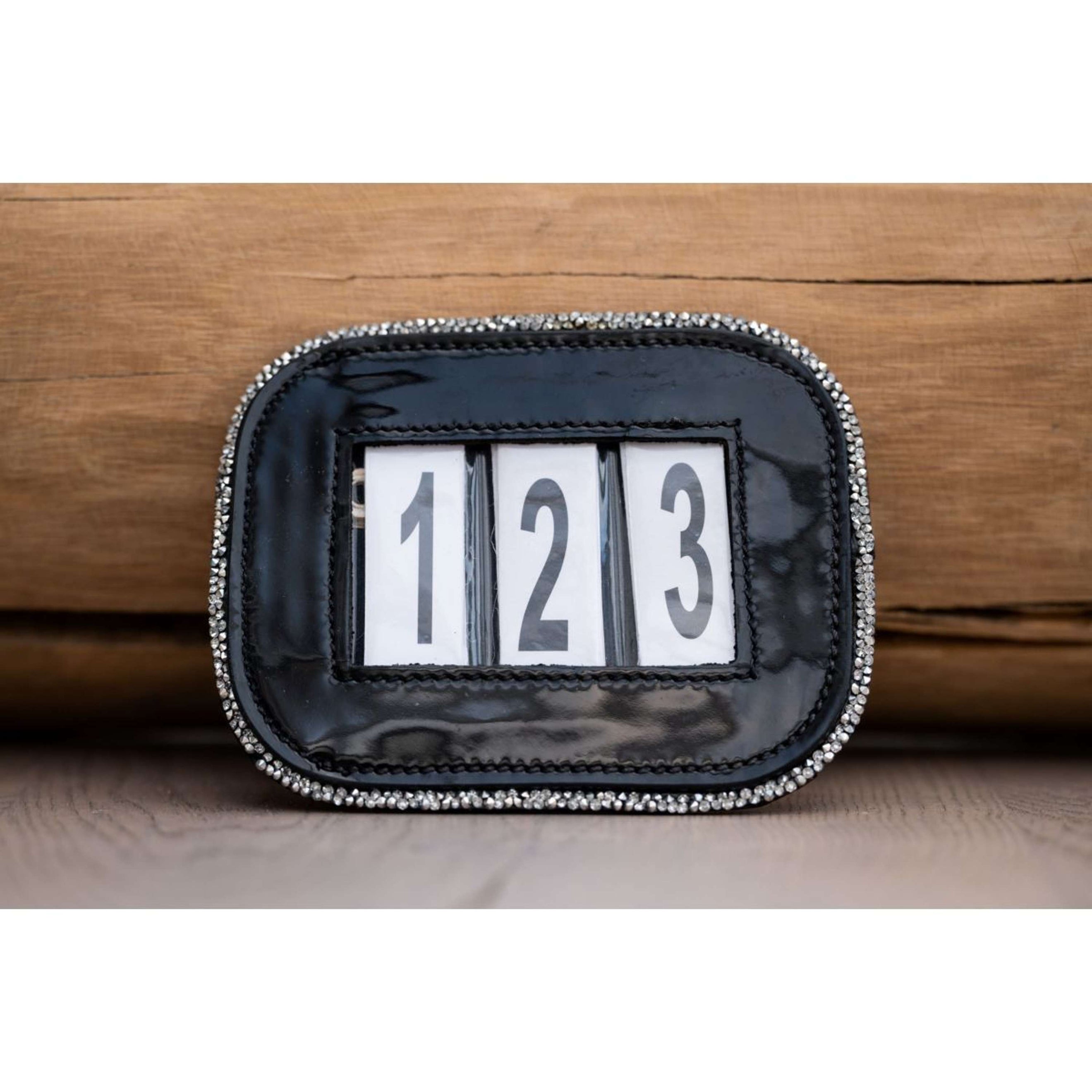 HB Startnummer Shine met Glitter Zwart/Silver Glitter