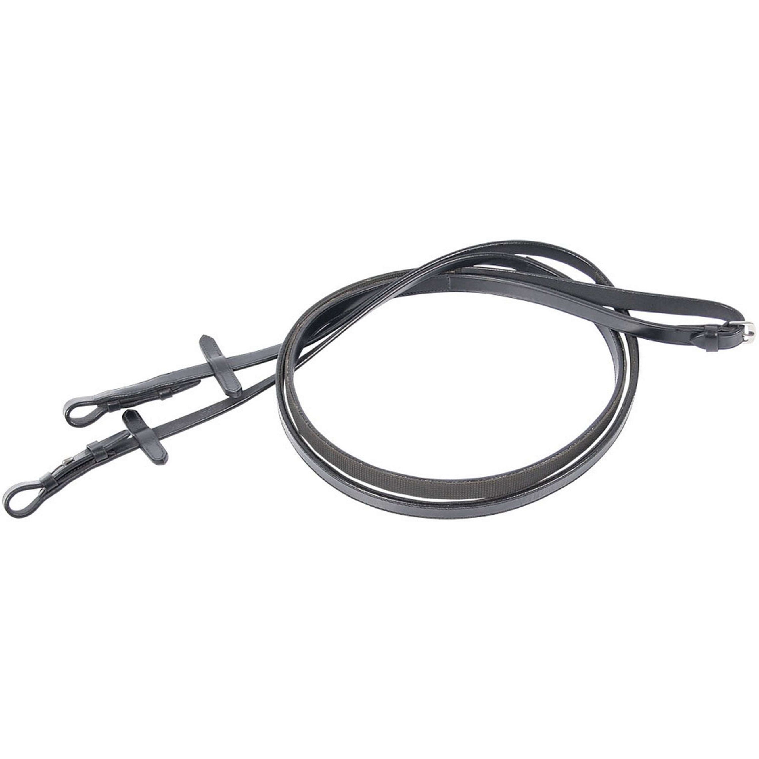Harry's Horse Teugels Leder Rubber Gevoerd Zwart Harry's Horse Teugels Leder Rubber Gevoerd Zwart