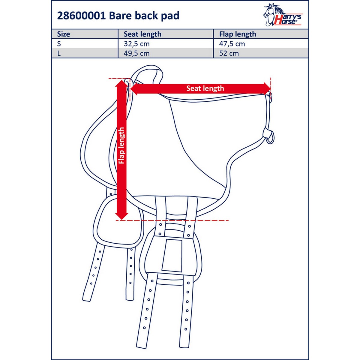 Harry's Horse Bare Back Pad Zwart