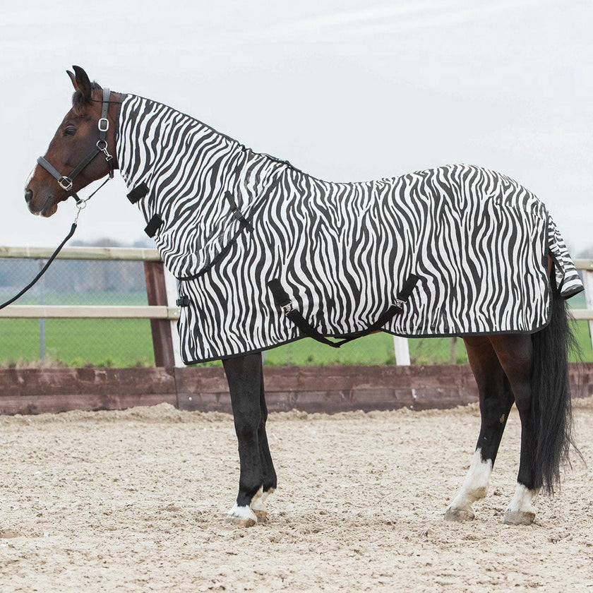 Harry's Horse Vliegendeken Zwart Losse Hals Zebra