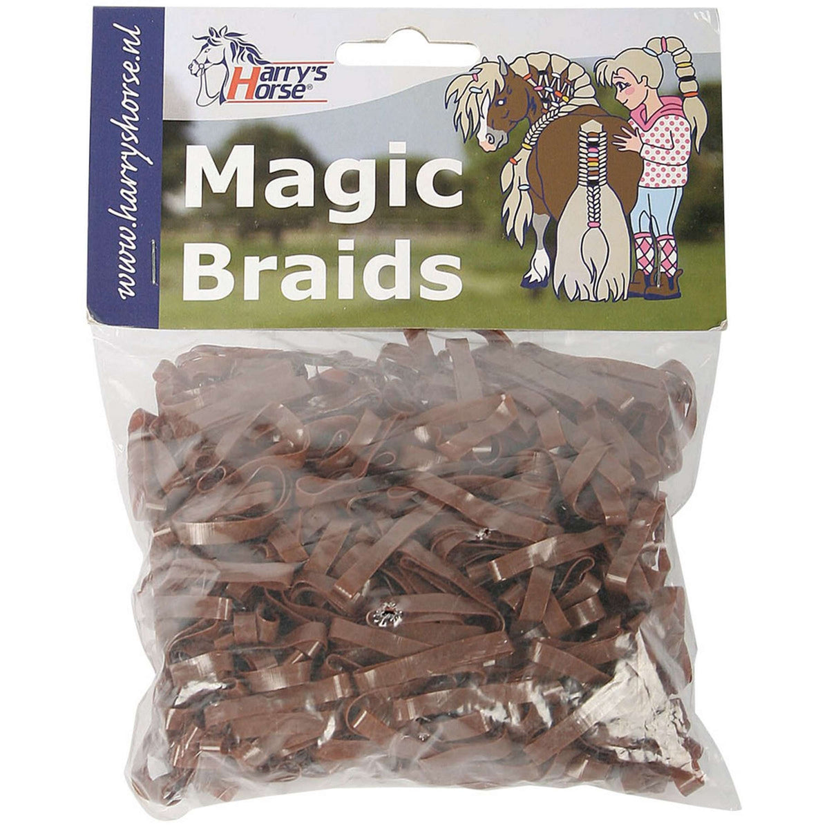 Harry's Horse Haarelastiekjes Magic Beaids Zakje Bruin