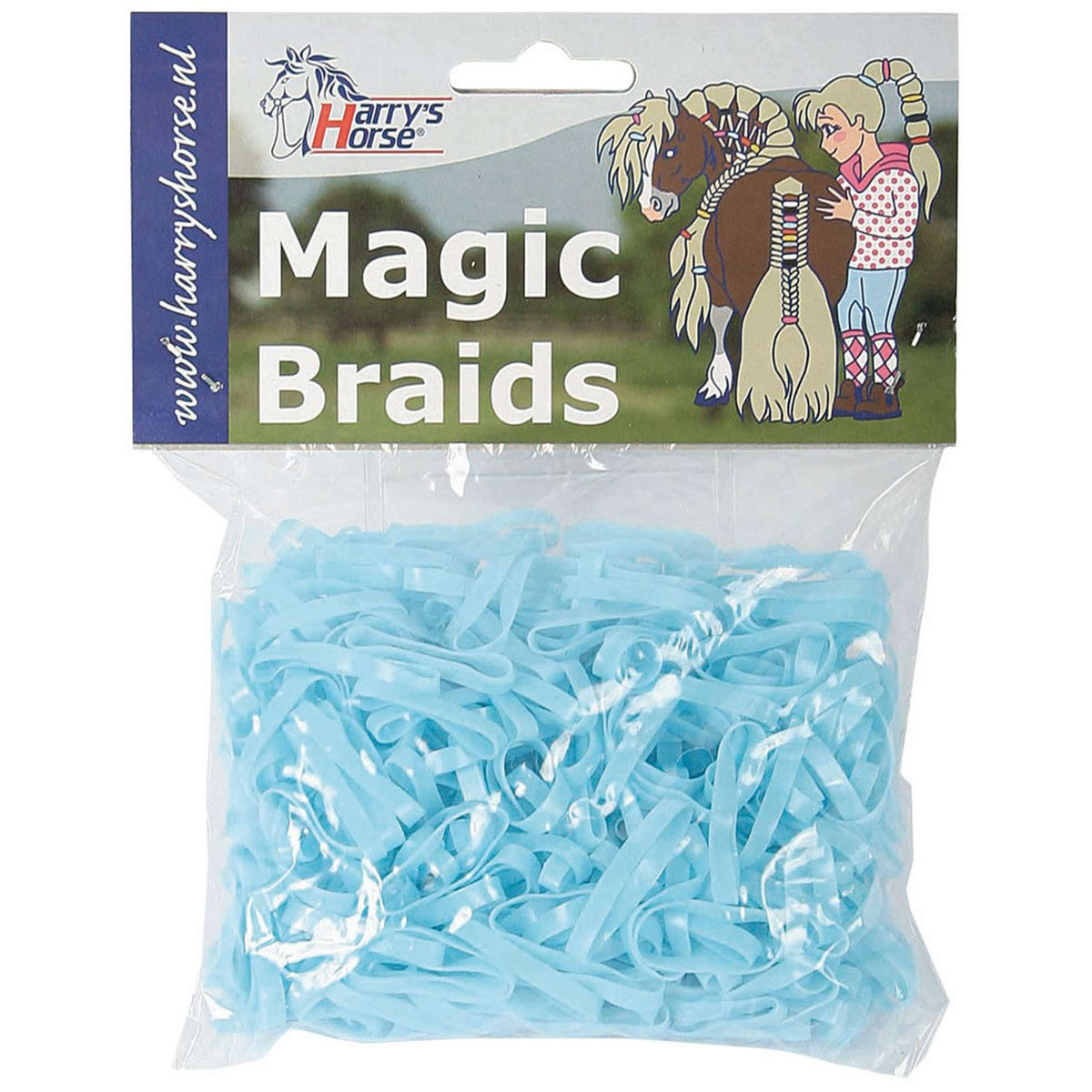 Harry's Horse Haarelastiekjes Magic Braids Zakje Licht Blauw