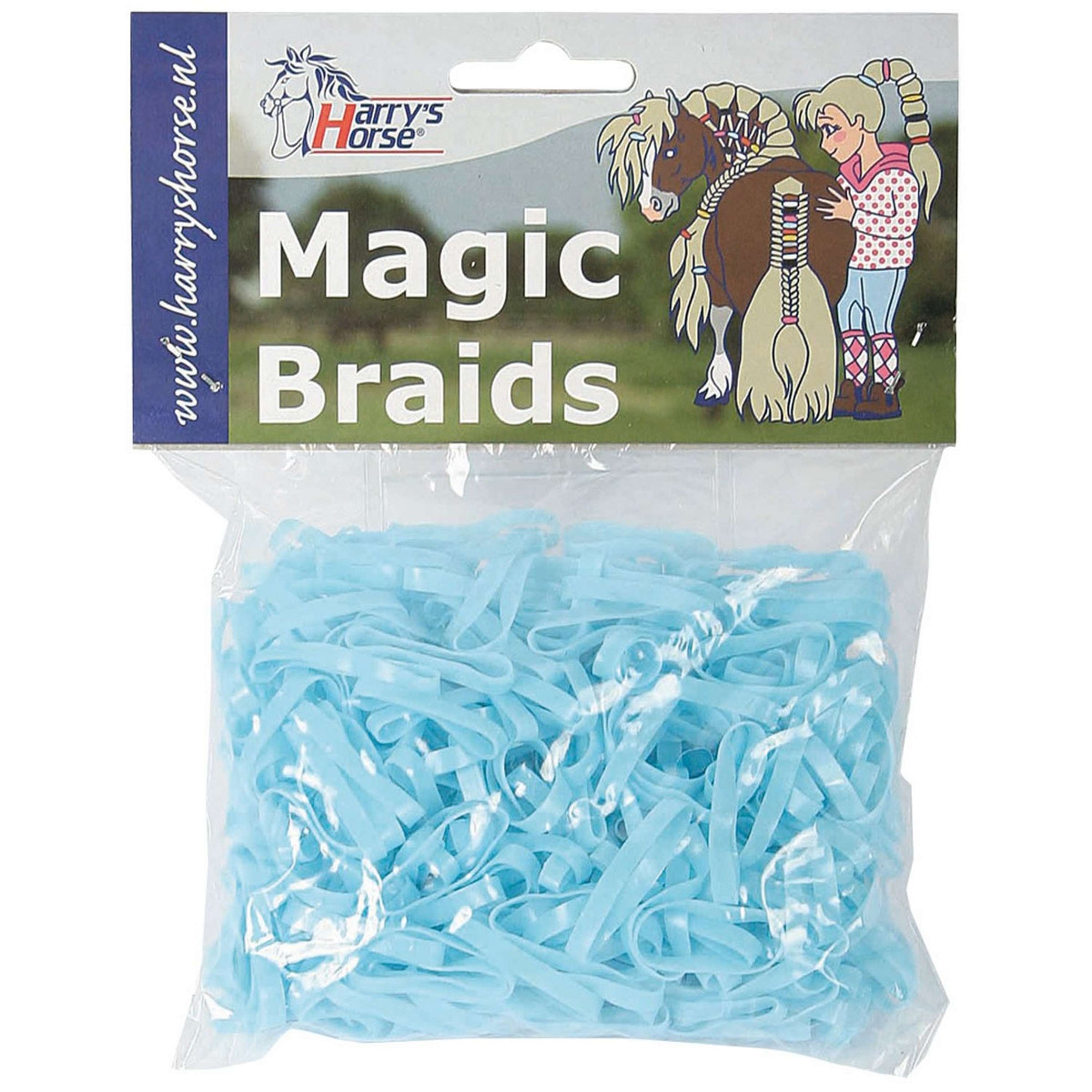 Harry's Horse Haarelastiekjes Magic Braids Zakje Licht Blauw