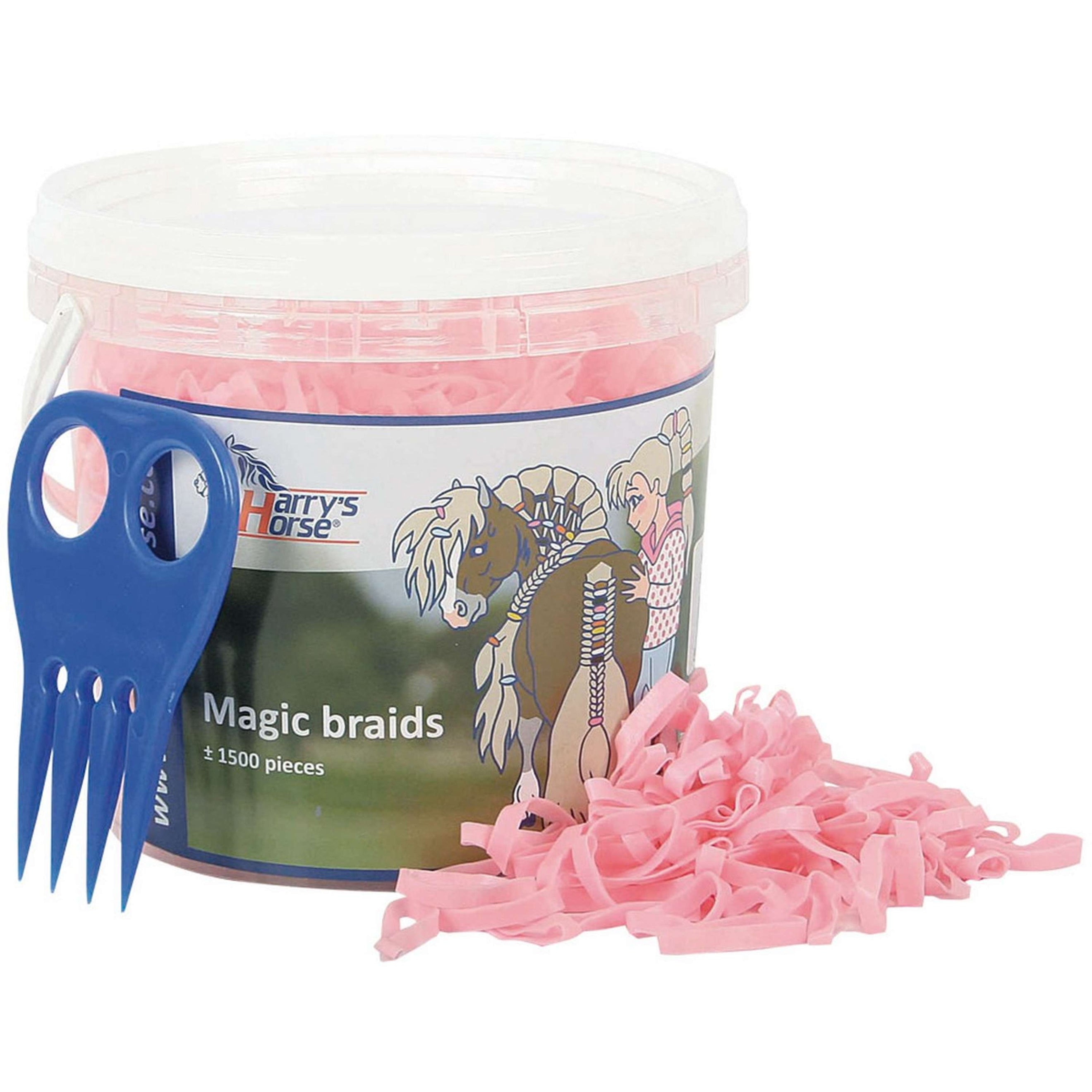 Harry's Horse Haarelastiekjes Magic Braids Pot Roze