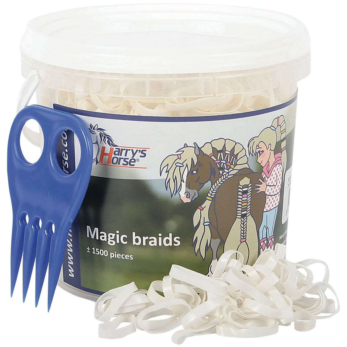 Harry's Horse Haarelastiekjes Magic Braids Pot Wit
