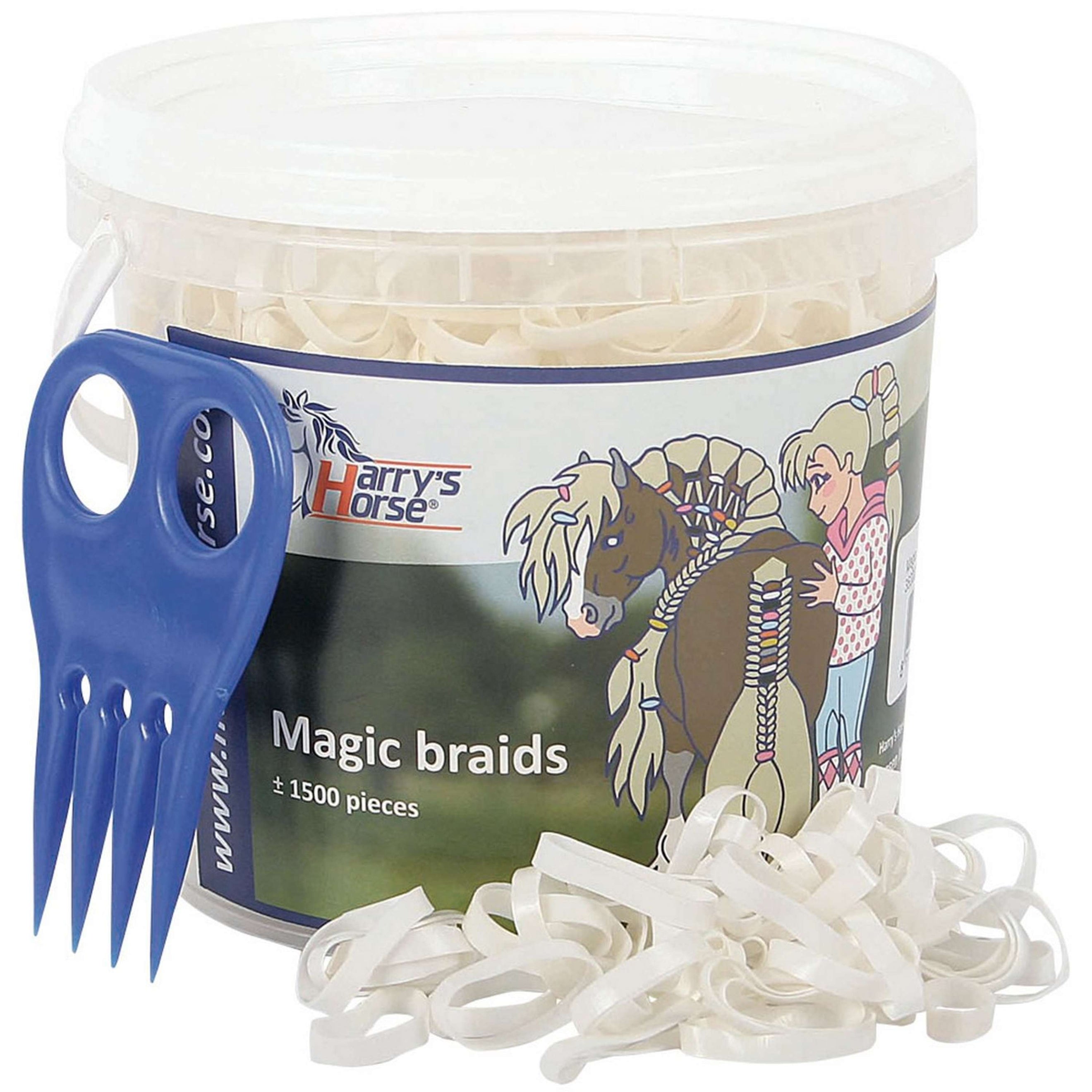Harry's Horse Haarelastiekjes Magic Braids Pot Wit