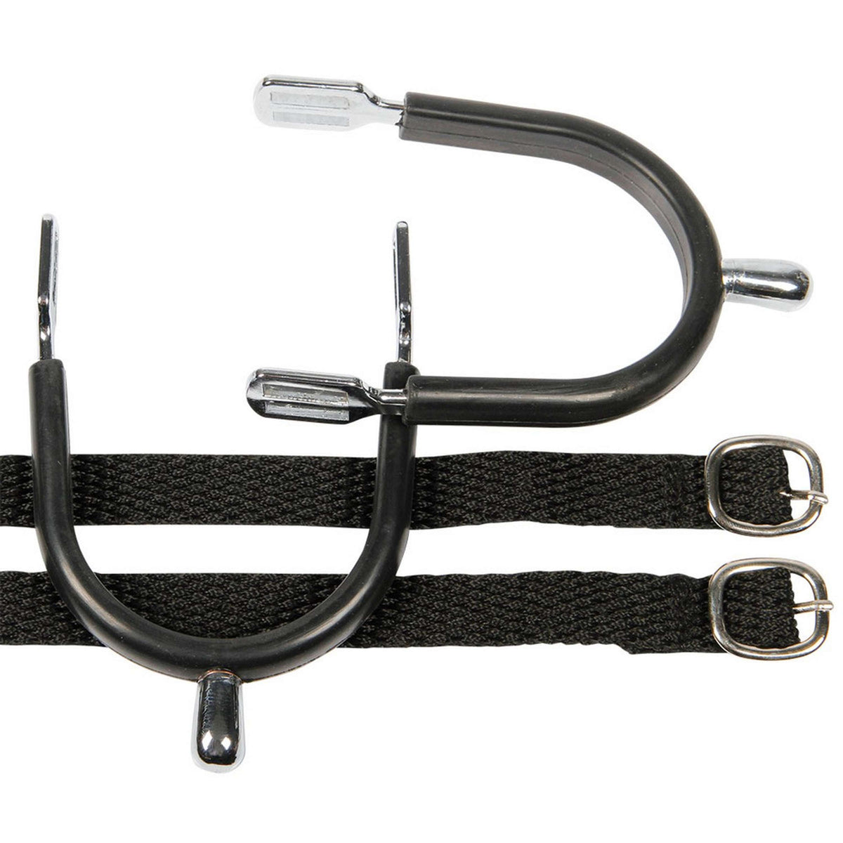 Harry's Horse Knopsporen verchroomd / rubber + riem