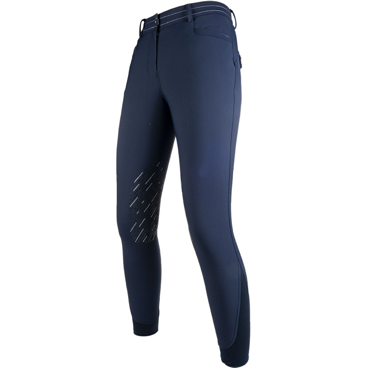 HKM Rijbroek Elegance Softshell Siliconen Knie Grip Donkerblauw