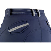 HKM Rijbroek Elegance Softshell Siliconen Knie Grip Donkerblauw