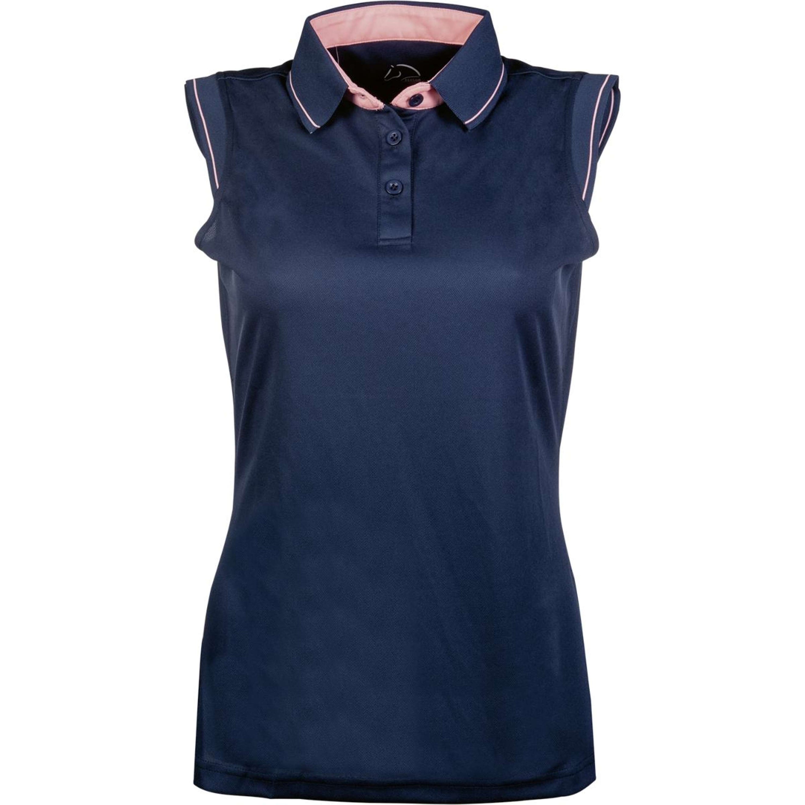HKM Poloshirt Classico Mouwloos Donkerblauw HKM Poloshirt Classico Mouwloos Donkerblauw