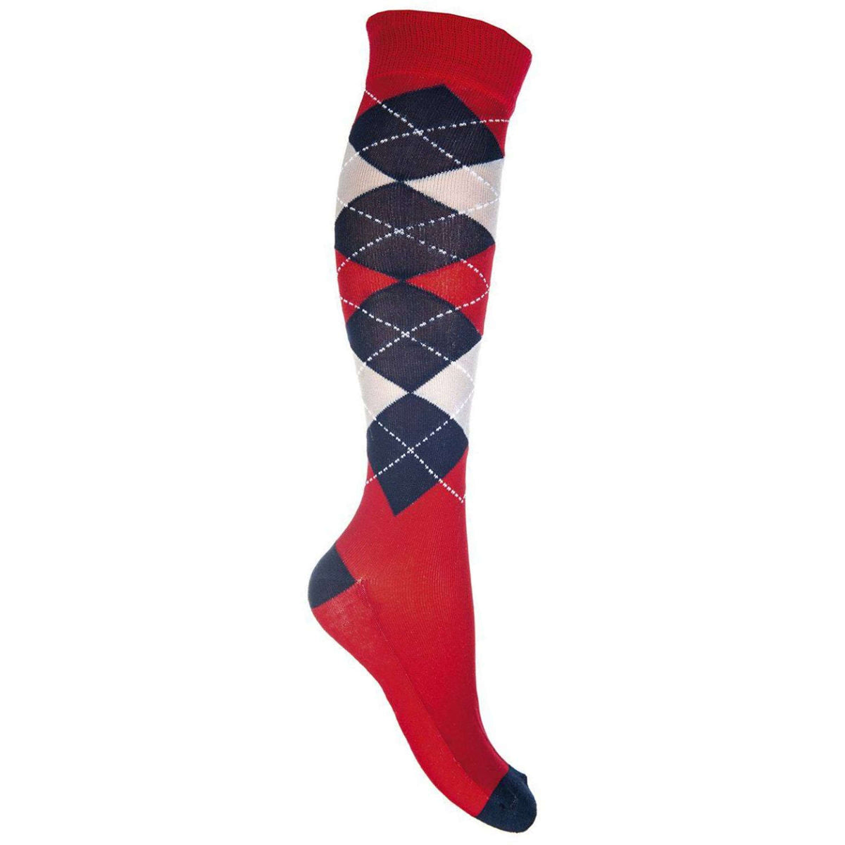 HKM Sokken Check Classico Rood/Donkerblauw