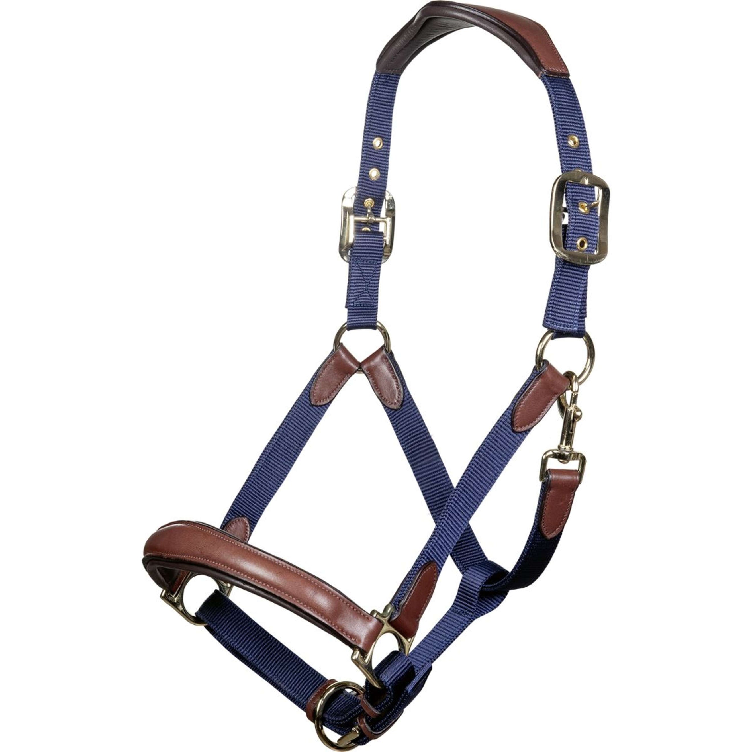 HKM Halster Luna Leer/Nylon Donkerblauw/Bruin HKM Halster Luna Leer/Nylon Donkerblauw/Bruin