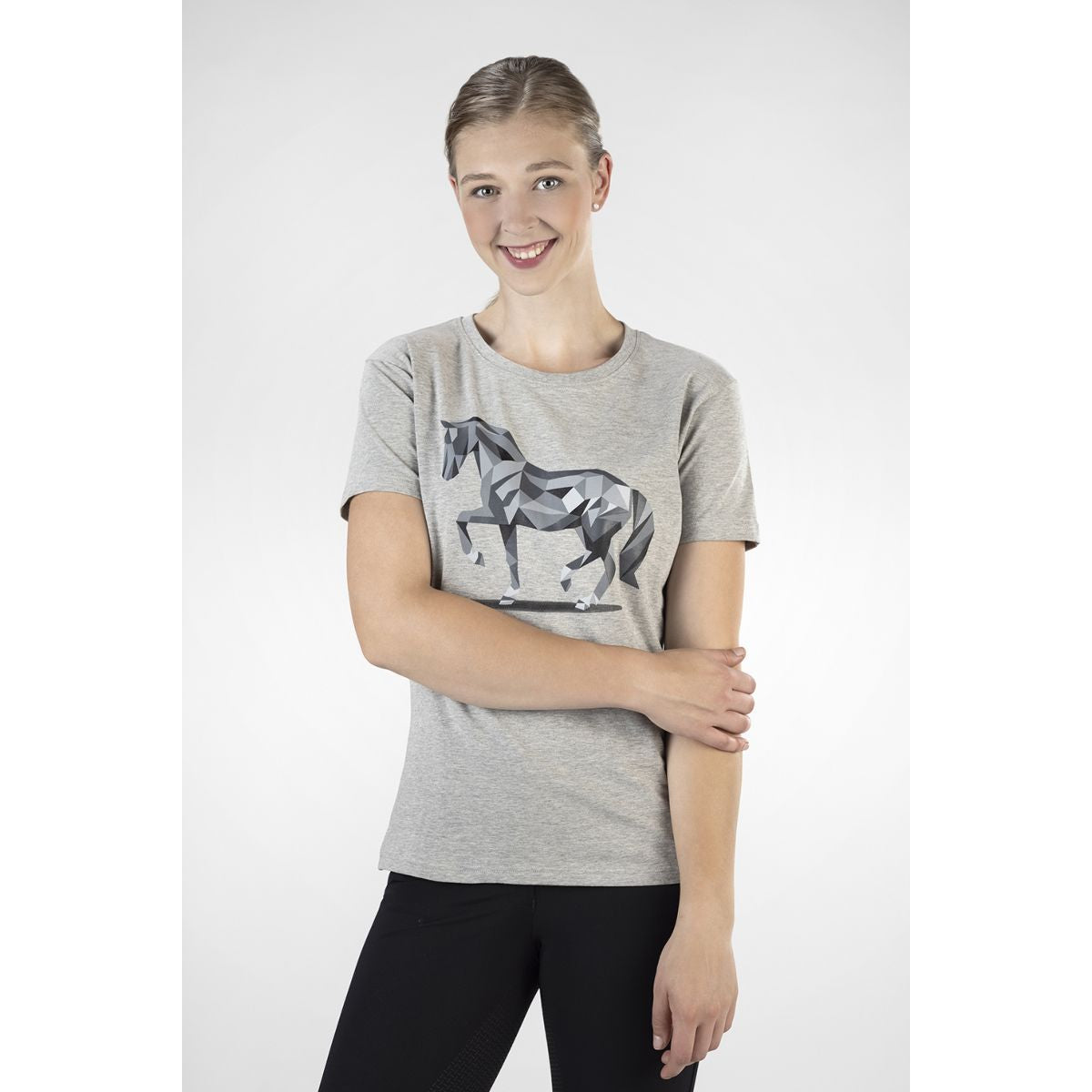 HKM T-Shirt Graphical Horse Lichtgrijs/Melange