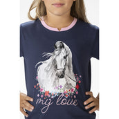 HKM T-Shirt Horse Spirit Donkerblauw