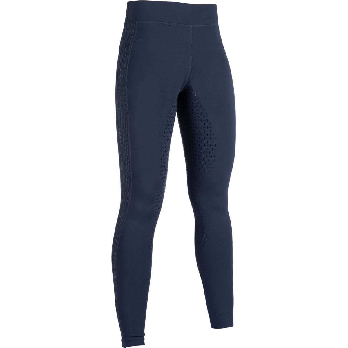 HKM Rijlegging Flow Reflective met Siliconen Zitvlak Donkerblauw