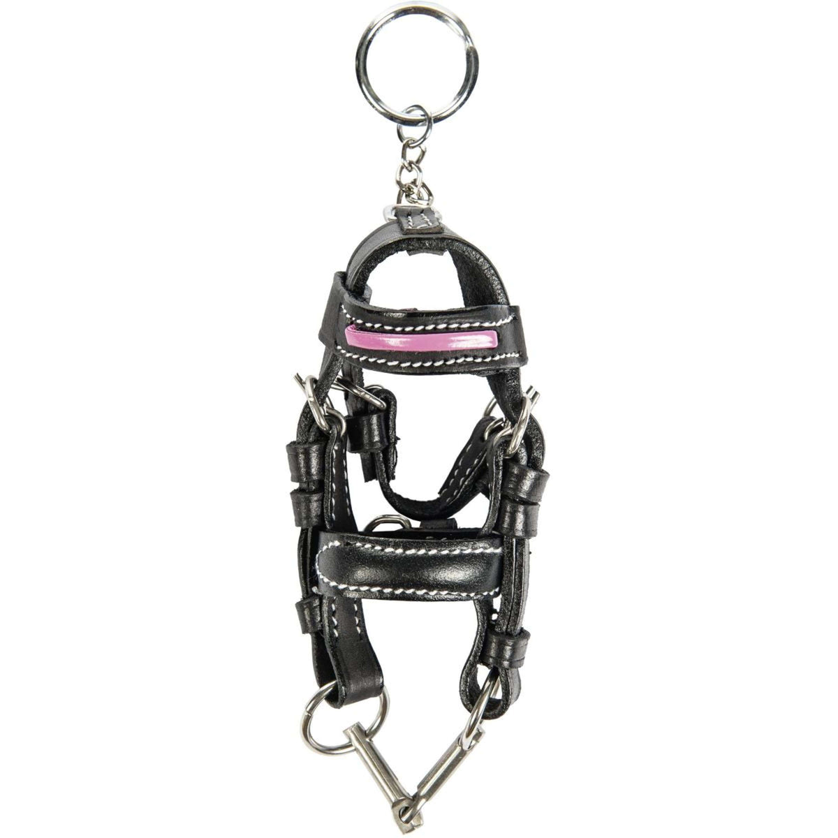 HKM Sleutelhanger Mini Hoofdstel Zwart/Roze