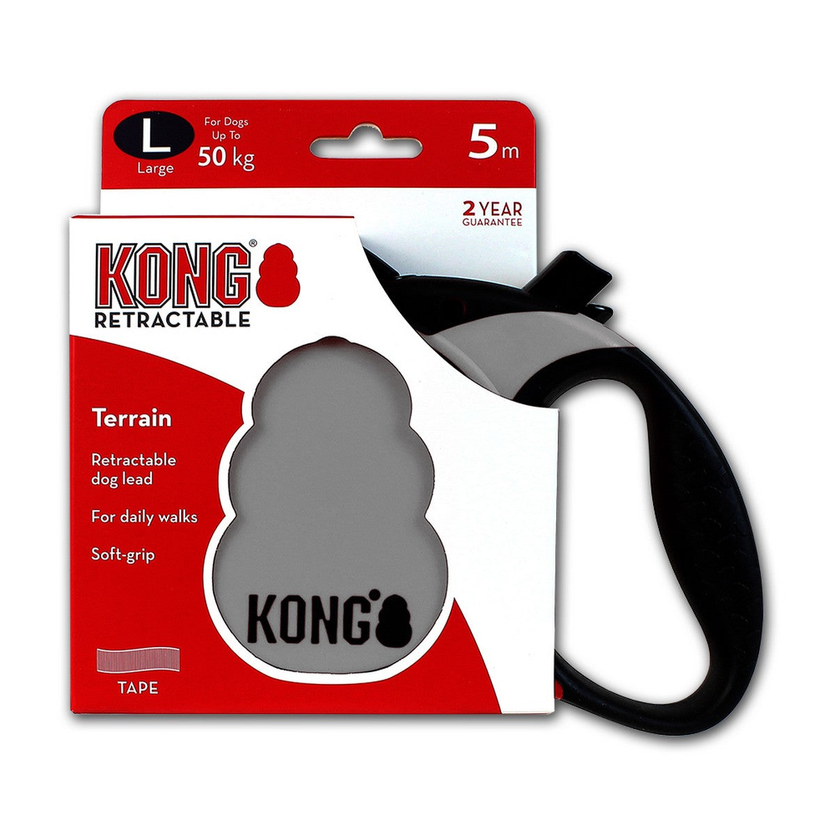 Kong Retractable Leash Terrain 5m Grey