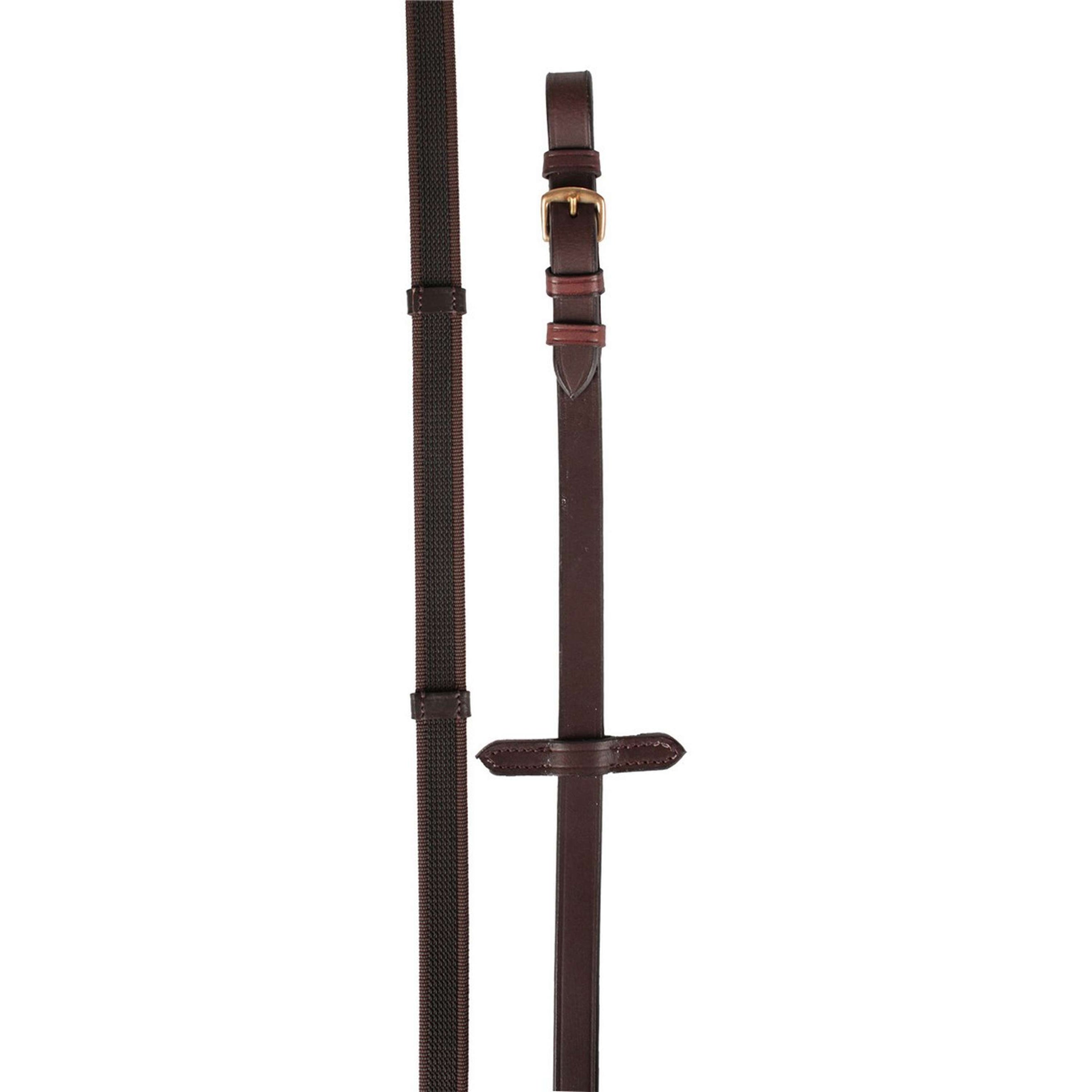 HORKA Anti slip Teugel met Stops Bruin/Goud HORKA Anti slip Teugel met Stops Bruin/Goud