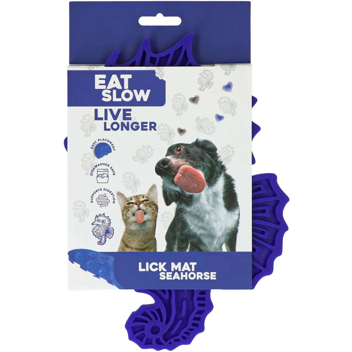 Eat Slow Live Longer Likmat Seahorse Blauw