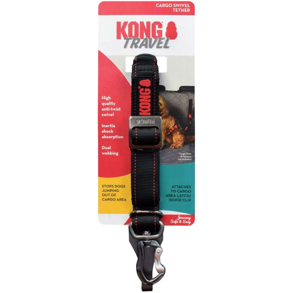 KONG Autogordel Swivel Tether Zwart