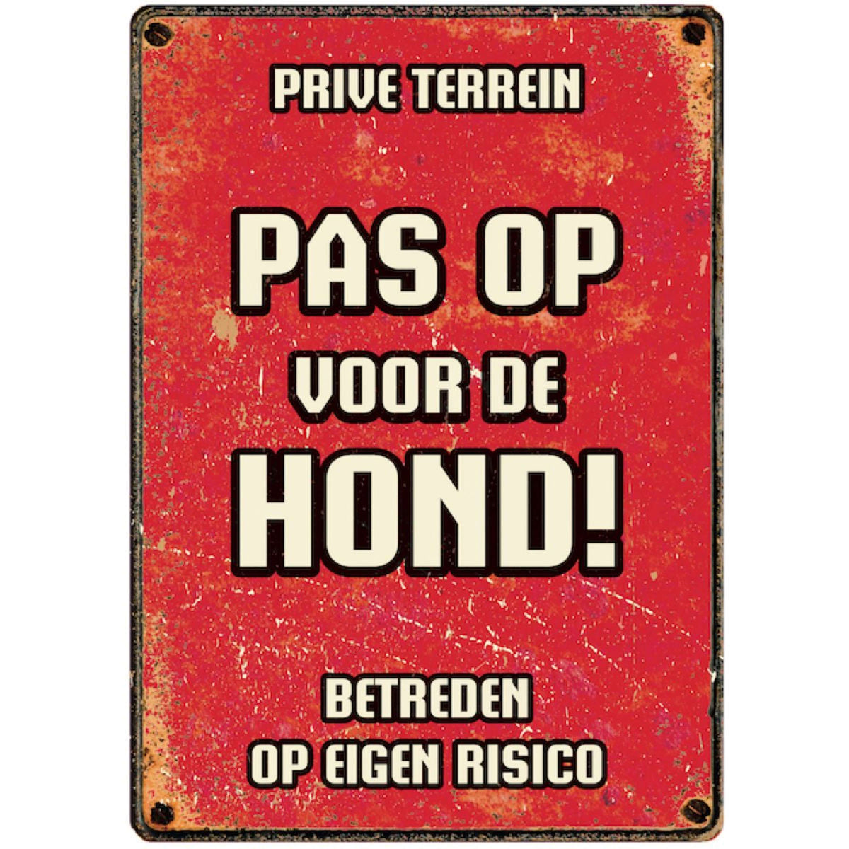 Red Horse Waarschuwingsbord Pas Op Hond