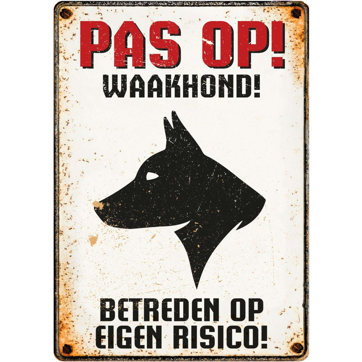 Red Horse Waarschuwingsbord Pas Op Waakhond