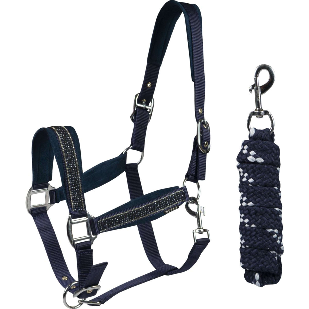 HORKA Halsterset Equestrian Pro Crystals & Pearls Blauw